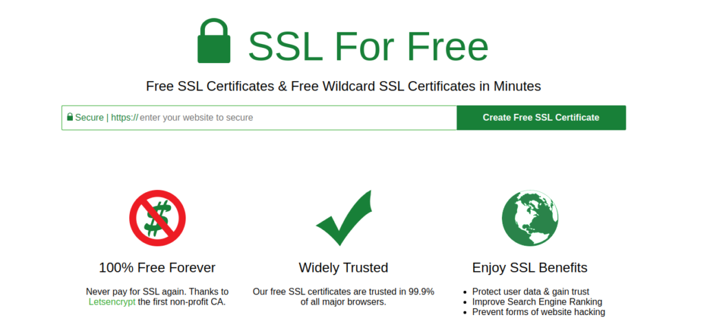 Install Free SSL Security 